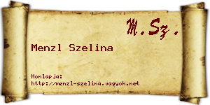 Menzl Szelina névjegykártya